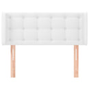 sengegavl med kanter 93x16x78/88 cm kunstlæder hvid