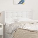 sengegavl med kanter 93x16x78/88 cm kunstlæder hvid