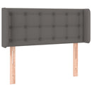 sengegavl med kanter 93x16x78/88 cm kunstlæder grå