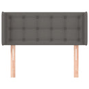 sengegavl med kanter 93x16x78/88 cm kunstlæder grå