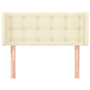 sengegavl med kanter 103x16x78/88 cm kunstlæder cremefarvet