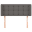sengegavl med kanter 103x16x78/88 cm kunstlæder grå
