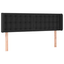 sengegavl med kanter 147x16x78/88 cm kunstlæder sort