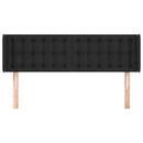sengegavl med kanter 147x16x78/88 cm kunstlæder sort