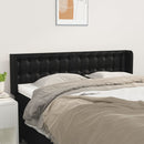 sengegavl med kanter 147x16x78/88 cm kunstlæder sort