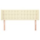 sengegavl med kanter 147x16x78/88 cm kunstlæder cremefarvet