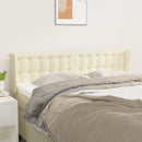 sengegavl med kanter 147x16x78/88 cm kunstlæder cremefarvet