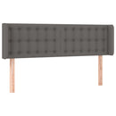 sengegavl med kanter 147x16x78/88 cm kunstlæder grå