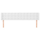 sengegavl med kanter 163x16x78/88 cm kunstlæder hvid