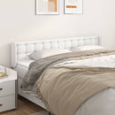 sengegavl med kanter 163x16x78/88 cm kunstlæder hvid