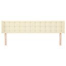 sengegavl med kanter 163x16x78/88 cm kunstlæder cremefarvet