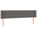 sengegavl med kanter 163x16x78/88 cm kunstlæder grå