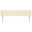 sengegavl med kanter 183x16x78/88 cm kunstlæder cremefarvet