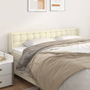 sengegavl med kanter 183x16x78/88 cm kunstlæder cremefarvet