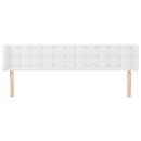 sengegavl med kanter 203x16x78/88 cm kunstlæder hvid