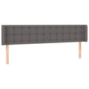 sengegavl med kanter 203x16x78/88 cm kunstlæder grå