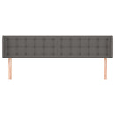 sengegavl med kanter 203x16x78/88 cm kunstlæder grå