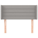 sengegavl med kanter 83x16x78/128 cm stof lysegrå