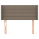 sengegavl med kanter 83x16x78/128 cm stof gråbrun