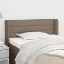 sengegavl med kanter 83x16x78/128 cm stof gråbrun