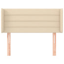 sengegavl med kanter 83x16x78/128 cm stof cremefarvet