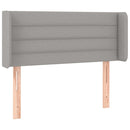sengegavl med kanter 93x16x78/128 cm stof lysegrå