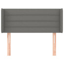 sengegavl med kanter 93x16x78/88 cm stof mørkegrå
