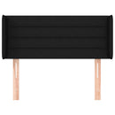 sengegavl med kanter 93x16x78/88 cm stof sort