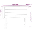 sengegavl med kanter 93x16x78/88 cm stof sort