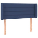 sengegavl med kanter 93x16x78/88 cm stof blå