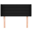 sengegavl med kanter 103x16x78/88 cm stof sort
