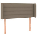 sengegavl med kanter 103x16x78/88 cm stof gråbrun