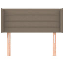 sengegavl med kanter 103x16x78/88 cm stof gråbrun