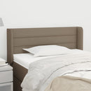 sengegavl med kanter 103x16x78/88 cm stof gråbrun