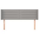sengegavl med kanter 147x16x78/88 cm stof lysegrå