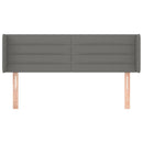 sengegavl med kanter 147x16x78/88 cm stof mørkegrå
