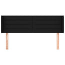 sengegavl med kanter 147x16x78/88 cm stof sort