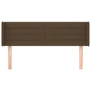 sengegavl med kanter 147x16x78/88 cm stof mørkebrun