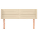 sengegavl med kanter 147x16x78/88 cm stof cremefarvet