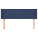 sengegavl med kanter 147x16x78/88 cm stof blå