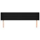 sengegavl med kanter 163x16x78/88 cm stof sort