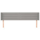sengegavl med kanter 183x16x78/88 cm stof lysegrå