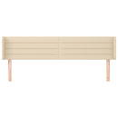 sengegavl med kanter 183x16x78/88 cm stof cremefarvet