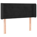 sengegavl med kanter 83x16x78/88 cm fløjl sort