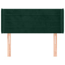 sengegavl med kanter 83x16x78/88 cm fløjl mørkegrøn