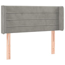 sengegavl med kanter 93x16x78/88 cm fløjl lysegrå