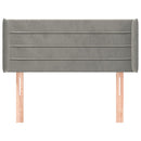 sengegavl med kanter 93x16x78/88 cm fløjl lysegrå