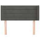 sengegavl med kanter 93x16x78/88 cm fløjl mørkegrå