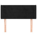 sengegavl med kanter 93x16x78/88 cm fløjl sort