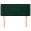 sengegavl med kanter 93x16x78/88 cm fløjl mørkegrøn